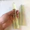 Stor Hyaline Citrine Crystal Quartz Tower Quartz Point Crystal Obelisk Wand Healing Crystal 20cm lång 2,5 cm tjock