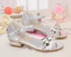 Lovely Silver Gold Pink Flower Girls' Shoes Kids' Shoes Girl's Wedding Shoes Kids' Accessories SIZE 26-37 S321003