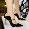 Heißer Verkauf-Neue High Heels Damen Spitze Zehe Slip auf Stilettos Party Hochzeit Pumps Basic Schuhe Drop Shiping