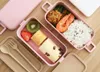 Caixa de almoço de palha de trigo caixa de sushi duplo - lancheira de convés