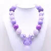 Collier épais de couleur violette pour enfants, pendentif en diamant, perle Bubblegum, bijoux pour enfants en bas âge, filles