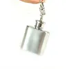 Mini portable Hip Flasks Keychain 1oz Stainless Steel Oil bottle Whisky Liquor Alcohol Pocket Hip Flask Flagon oil bottle Key Rings