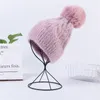 новая зима Pompom Beanie Шляпы Candy Soft Вязание крючком Keep Warm женщин Skullies Шапочки плюшевый бархат шапка синели шерсти шляпы для взрослых