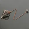 JLN Metal Dowsing Pendulum Balance Reiki Cone Shape Charm Gold Red Copper Platinum Rose Gold Plated Pendant For Divination Meditation