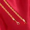 18K Real Gold Plated Stainless Steel Rope Chain Necklace 4MM for Men Gold Chains Fashion Jewelry Gift HJ2592642