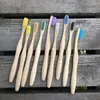 Diş Fırçası Tutucular Bambu Kraft Kılıf Biyobozunur Bambu Kolu Naylon Bileme Kıl Kömür Saç Otel Seyahat Doğal Çevre Dostu