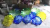 Mediterranean Sea Hand Made Blown Flower Plate Lamps for Wall Decoration Style Multicolor Murano Glass Hanging Plates Art