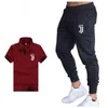 Conjunto de verão masculino negócios casual t camisas + calças duas peças define treino masculino camisa casual camiseta calças de fitness