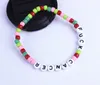 Lettera braccialetto di perline lettere personalizzabili Perle di vetro braccialetto di perline gioielli moda donna GB1146