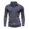 Märke Kläder Mäns Sweatshirt Zipper Cardigan Jacka Coat Male Jacket Fashion Stand Collar Mens Höst Sweatshirt