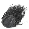 160g Indian Virgin Hair Cuticle Inriktad Afro Kinky Staight Body Wave No Tangle Ponytail Wrap Naturlig Svart För Human Hair Extensions