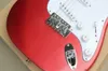 Factory Wholesale Metallic Red Electric Guitar with Malmsteen Signature,White Pickguard,Scalloped Maple Fretboard,Can be Customized