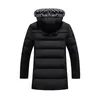 Winter Parka Men's Solid Jacket 2019 Ny ankomst tjock varm kappa lång huva jacka päls krage vindtät vadderat kappa mode 265q