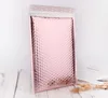 50pcs 15 13 4cm Rose Gold Bubble Envelop Rose Gold Foil Bubble Mailer for Gift Packaging Wedding Favor Bag246S