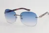 Gute Qualität, modische, randlose Metall-Sonnenbrille, Marmor-Lila-Plank-Stil, Outdoor-Design, klassisches Modell, übergroße Brille 8100908, männlich und weiblich