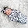 ヘッドバンドの幼児の眠りばねバッグ花繭スワッドルベビーラップスワッドリングスリープサック写真プロップ毛布ラップC7041