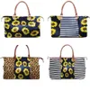 Leopard Handbag Sunflower Printing Bags Large Capacity Travel Tote with PU Handle Sports Outdoor Yoga Totes Storage Maternity Bags RRA2603
