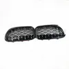2 шт. Стайлинг автомобиля F25 F26 Black ABS передний почка Двойная планка решетки решетки для G01 G08 X3 Diamond Racing Grilles