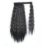 Longue tresse bouclée de maïs queue de cheval morceaux de cheveux synthétiques pâtes magiques et clip-in faux ruban cordon de serrage ondulé clip sur les clips d'extensions de cheveux