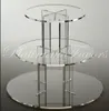 3 Tier Clear Desk Perspex Cup Cake Stativ Rack Bröllopsdekoration