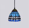 6 Pouces Tiffany Lighting Suspension Bleu Couleur Vitrail Lustres Motif Tiffany Lumière Salle À Manger Salon Couloir Chambre