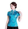 Top cheongsam cinese alla moda tradizionale cinese da donna in finta seta/raso camicetta cinese con drago e fenice camicia cinese Qipao