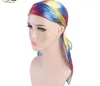 Unisex Deluxe Silky Durag 2019 NEUER Stil Extra Long-Tail Headwraps Piratenkappe 360 Waves Du-RAG Durags für Männer und Frauen Hip Hop Hut