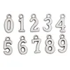 Hurtownie Moda Stop Biżuteria Dokonywanie 0-9 Numer Wisiorek Charms, 100 sztuk / partia, każdy 10 sztuk, AAC714