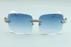 Óculos de sol generosa fatia de óculos de luxo cheio de diamantes T3524012 ilimitados chifres de armação de cor branca natural