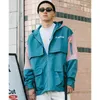 Men Hip Hop Jacket Harajuku Streetwear Retro Color Block Hooded Windbreaker Jacket Mult Pockets 2019 Track Coat Oversized