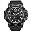 SMAEL 1545 Brand Men Sports Watches Double affichage Analog Digital LED Electronic Quartz Wristcarches étanche nageuse militaire WA342K