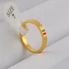 Europe America Fashion Style Lady Titanium steel Red Green Enamel Carving Plaid G Letter Engagement Narrow and Wide Rings 3 Color Size 5-10