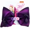 8039039 JOJO Hair Bow Large Sequin Unicorn Cheer Bows Glitter Bands For Girls Boutique Pompom Hair Clip Hair Access3385581