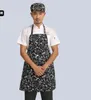 Avental adulto de meio comprimento ajustável listrado el restaurante chef garçom avental cozinha cozinhar avental chef hat1671092