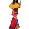 African-Dresses-for-Women-Plus-Size Dashiki Elegant Traditionell Afrikansk Kläder Flare Sleeve Party Dress WY3955