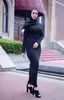 Resta de malha casual para malha de malha muçulmana de 2018 Musulmanes Turkish preto branco abaya vestido de vestido