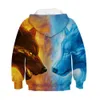 Wolf 3D-print Boys Girls Hoodies Tonåringar Spring Höst Ytterkläder Kids Hooded Tröja Kläder Barn Långärmad Pullover Toppar