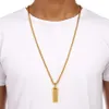 Fashion Mens Hip Hop Jewelry Necklace Gold Bullion Pendant Necklaces Long 72cm Stainless Steel Chain Punk Rock Micro Men For Gifts4462901