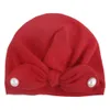 Novo bebê bebê chapéu bowknot headwear criança criança crianças beanies turbante chapéus crianças bead nó chapéu A749