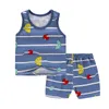 Neonato neonato Bambini Neonate Vestiti senza maniche Pagliaccetto in cotone tuta Outfit 2 pezzi / set Top e pantaloni Baby Boy vestiti