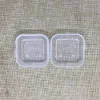 Mini conteneurs de stockage en plastique transparent, carrés vides de tailles mixtes, boîte avec couvercles, petite boîte de rangement de bijoux bouchons d'oreilles