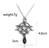 Supernatural Pentagram da lua Colar preto pingente de cristal bruxa Proteção Estrela Amulet Para Mulheres Charme Jóias Acessórios wl1114 presente