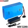 60V 12AH 1000W Electric Scooter Batteri Lithium Batteri 60V 12AH 500W 800W Elektrisk cykel Batteri Byggd i 30amp BMS