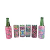 15 colors Slim Can Sleeve Sunflower Neoprene Insulated Cooler Baseball Can Holder Water Bottle Covers Bottle Case Pouch Leopard Flower