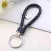 30 color Leather Braided Woven Keychain Rope Rings Fit DIY Circle Pendant Key Chains Holder Car Keyrings Jewelry accessories in Bulk JXW917