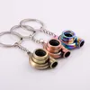 Real Whistle Sound Turbo Keychain Sleeve Bearing Spinning Auto Part Modell Turbin Turbocharger Key Chain Ring Keyfob Nyckelring Gratis frakt