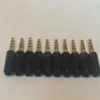 Freeshipping 100pcs 4 pole have logo Copper Gold Plated 3.5mm Male Stereo Mini Jack Plug soldering connector
