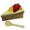 Jednorazowe drewniane łyżka domowe łyżki miodowe małe okrągłe łyżka z spersonalizowanym mini jogurt dżem jars Party Spoon Iia138
