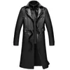 2019 casaco de pele de pele de carneiro mens jaquetas de couro longo blusão desgaste da neve roupas de inverno outerwear casaco grosso quente pato para baixo padde M-5XL