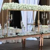 Caliente la venta de oro Tall flor del metal arcos del puente del arco para la tabla decoración de la boda Centros de senyu0576